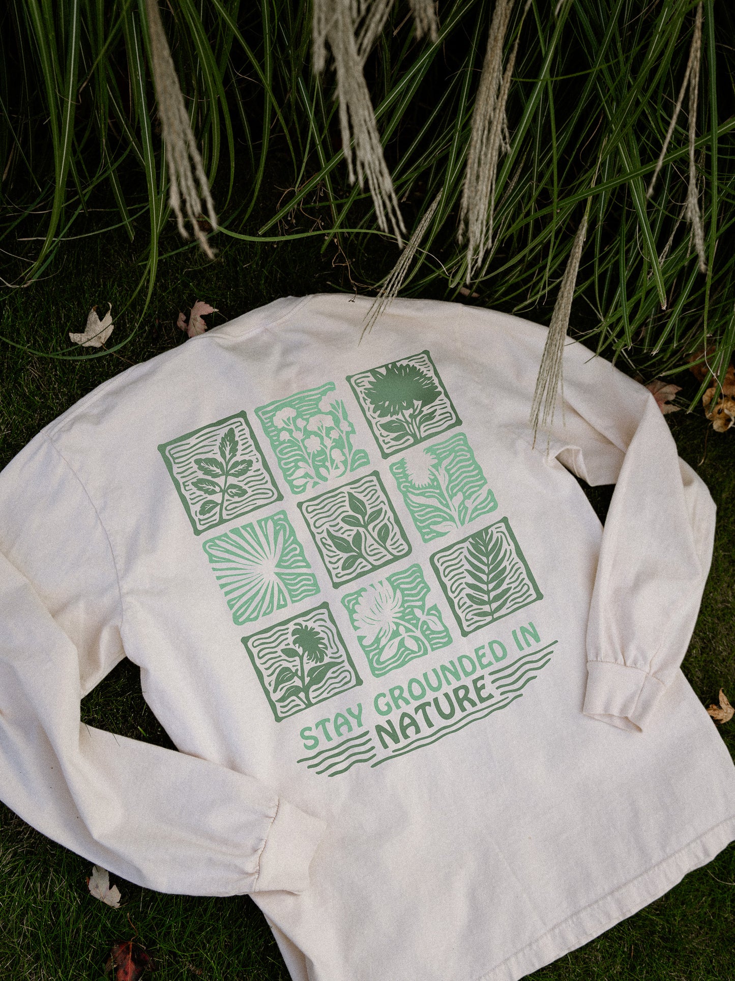 Stay Grounded Long Sleeve Shirt (Ivory)